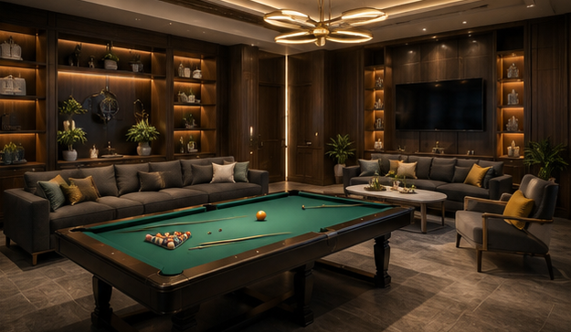 KW Ghaziabad indoor games lounge with billiards table